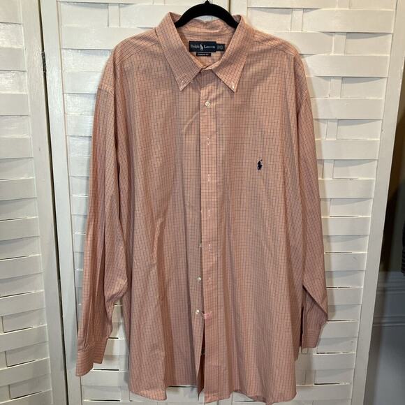 Ralph Lauren Mens 20 / 38 / 39 Tall Classic Fit Checked Button Down Shirt FLAW - Picture 9 of 11